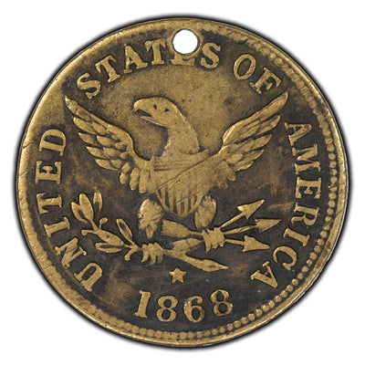 United States 1868 Liberty Head Token - Holed