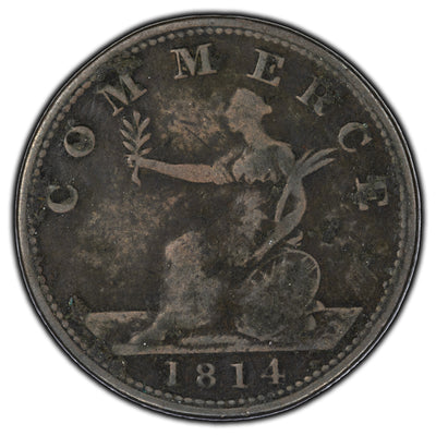 SOLD Great Britain 1814 Halfpenny Commerce Token