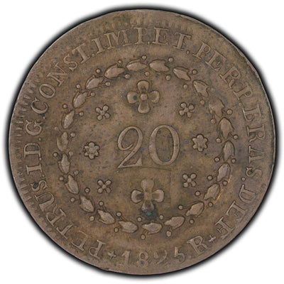 SOLD Brazil 1825 20 Reis Coin KM #360.2