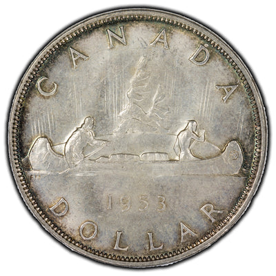 SOLD Canada 1953 SF SWL $1 Dollar Silver Coin - AU-50