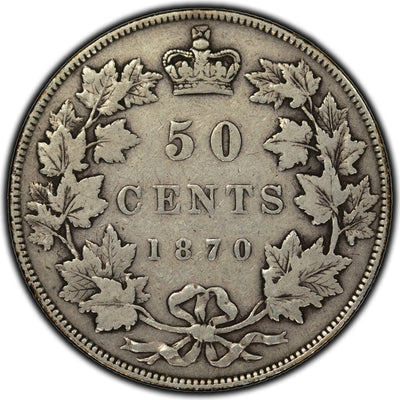 SOLD Canada 1870 LCW 50 Cents Silver Coin - VG-10