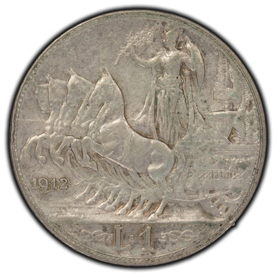 SOLD Italy 1912 1 Lira Silver Coin KM #45