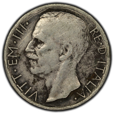 SOLD Italy 1927 10 Lire Silver Coin KM #68.1 - Scratches