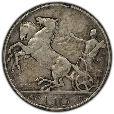 SOLD Italy 1927 10 Lire Silver Coin KM #68.1 - Scratches