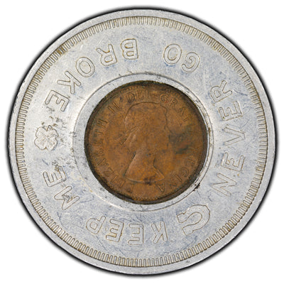 SOLD Canada 1963 1 Cent Coin Encased Good Luck Token