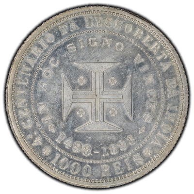 SOLD Portugal 1898 1000 Reis Silver Coin KM #539 - Cleaned