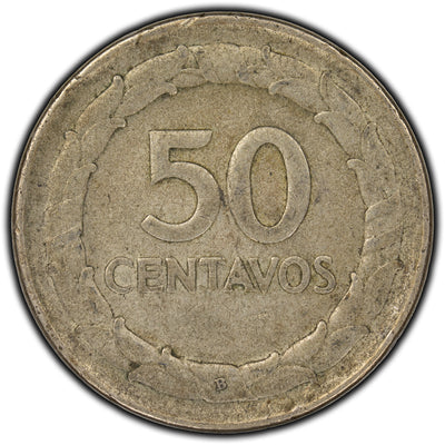 SOLD Colombia 1948 50 Centavos Silver Coin KM #209