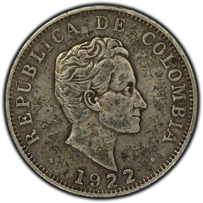 SOLD Colombia 1922 50 Centavos Silver Coin KM #193.1