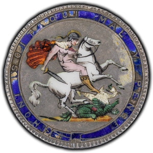 SOLD Great Britain 1820 Crown Silver Coin KM #675 - Enamelled