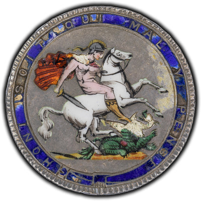 Great Britain 1820 Crown Silver Coin KM #675 - Enamelled