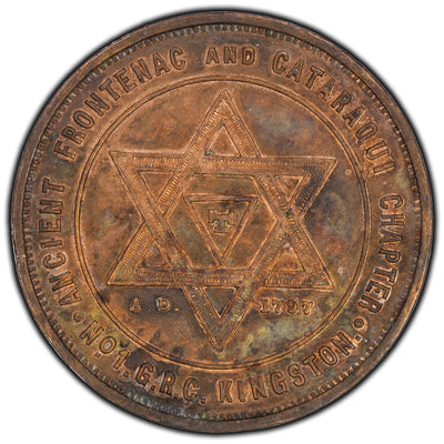 SOLD Canada Kingston Ontario Ancient Frontenac Chapter No. 1 Masonic Penny Token