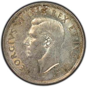 SOLD Canada 1944 Near 4 50 Cents Silver Coin - EF-45