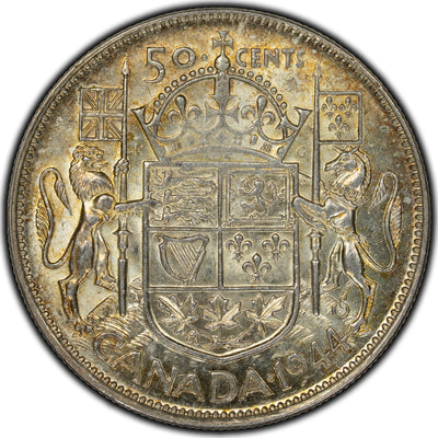 SOLD Canada 1944 Near 4 50 Cents Silver Coin - EF-45