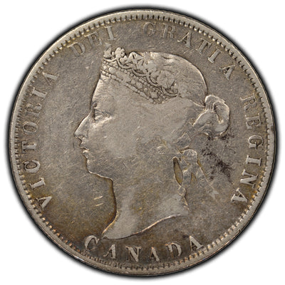 SOLD Canada 1871-H Obverse #2 25 Cents Silver Coin - Reverse Scratch