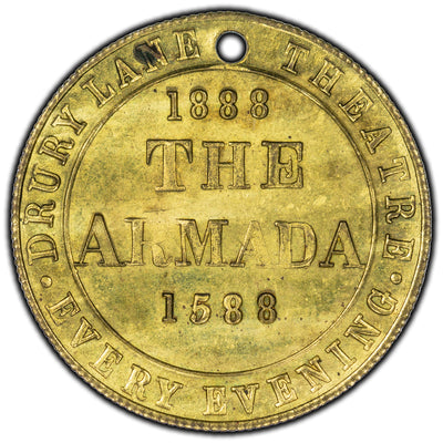 Great Britain Dury Lane Theatre 1888 The Armada Token