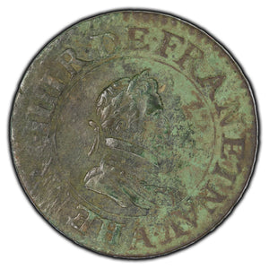 SOLD France 1607A Henry IV Double Tournois Coin KM #16.1