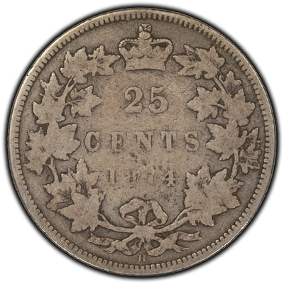 SOLD Canada 1874-H 25 Cents Silver Coin