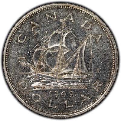 SOLD Canada 1949 $1 Dollar Silver Coin - Hairlines