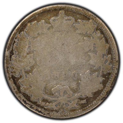 SOLD Canada 1880-H Narrow 0 25 Cents Silver Coin - Filler