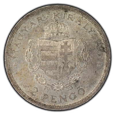 SOLD Hungary 1935 2 Pengo Silver Coin KM #514