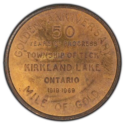 Canada 1969 Township of Teck Kirkland Lake Mile of Gold Medallion