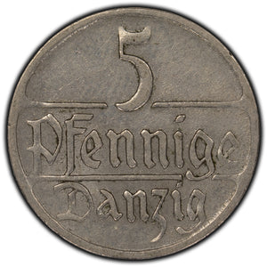 SOLD Danzig 1923 5 Pfennig Coin KM #142