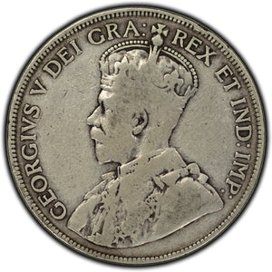 Canada 1916 50 Cents Silver Coin - VG-8