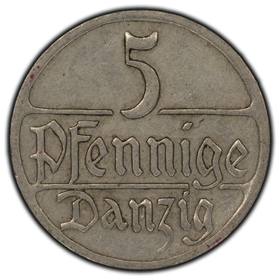 SOLD Danzig 1923 5 Pfennig Coin KM #142