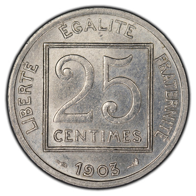 SOLD France 1903 25 Centimes Coin KM #855
