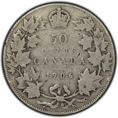 SOLD Canada 1906 50 Cents Silver Coin - Small Rim Nick