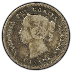 SOLD Canada 1887 5 Cents Silver Coin - VG-10