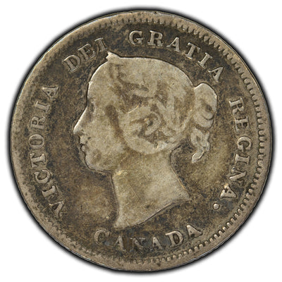 SOLD Canada 1887 5 Cents Silver Coin - VG-10