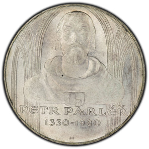 SOLD Czechoslovakia 1980 Petr Parler 100 Korun Silver Coin KM #100