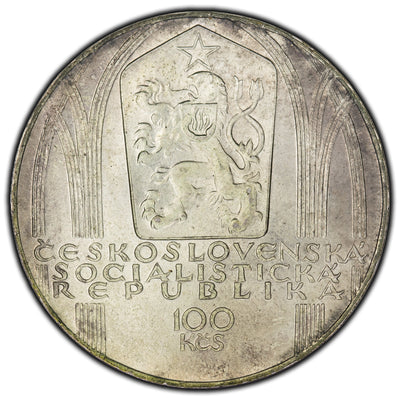 SOLD Czechoslovakia 1980 Petr Parler 100 Korun Silver Coin KM #100