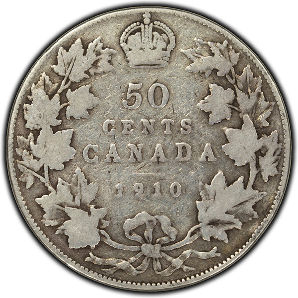 SOLD Canada 1910 Edwardian Leaves 50 Cent Silver Coin - G-6 - The ...