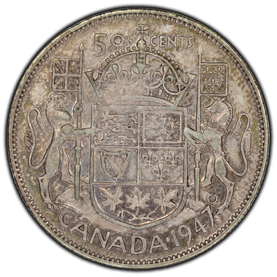 SOLD Canada 1947 Straight 7 50 Cents Silver Coin