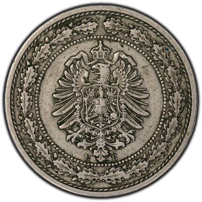 Germany 1887E 20 Pfennig Coin KM #9.1