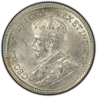 SOLD Canada 1918 5 Cents Silver Coin - AU-55