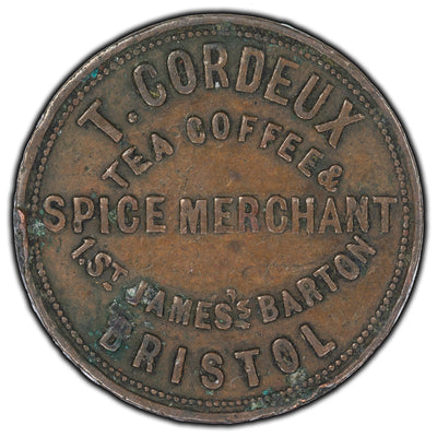 SOLD Great Britain 1851 T. Cordeux Spice Merchant Token