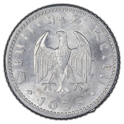 SOLD Germany Third Reich 1935 A 50 Pfennig Coin KM #101