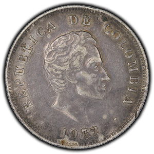 SOLD Colombia 1932 B Flat Top 3 50 Centavos Silver Coin KM #193.1