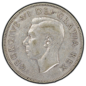 SOLD Canada 1949 Hoof/9 50 Cents Silver Coin - F-12
