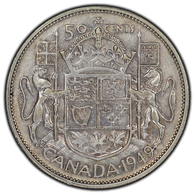 SOLD Canada 1949 Hoof/9 50 Cents Silver Coin - F-12