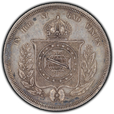 SOLD Brazil 1860 500 Reis Silver Coin KM #464
