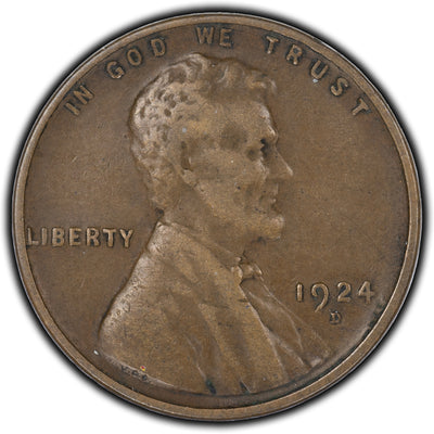 SOLD United States 1924-D 1 Cent Lincoln Wheat Penny Coin