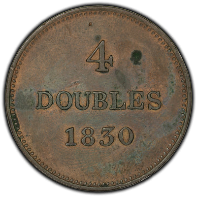 Guernesey 1830 4 Doubles Coin KM #2