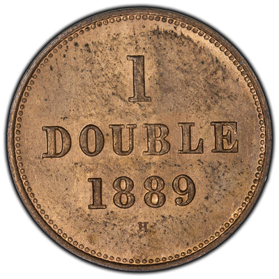 SOLD Guernsey 1889-H 1 Double Coin KM #1