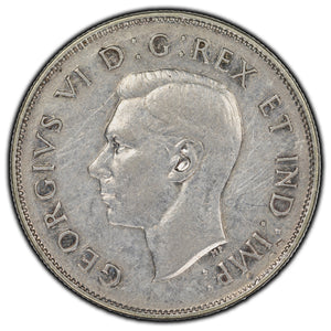 SOLD Canada 1947 Curved 7 50 Cents Silver Coin