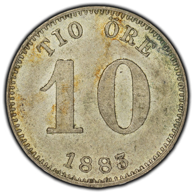 Sweden 1883 10 Ore Silver Coin KM 755