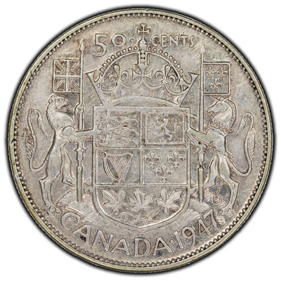 SOLD Canada 1947 Curved 7 50 Cents Silver Coin